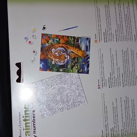 MAJESTIC TIGER PAINT BY NUMBER KIT CANVAS READY FOR FRAMING - Picture 3 of 3